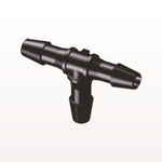 T Connector, Barbed, Black, 100/Bag - Fits 3/32 inch ID Tubing (0.094 inch, 2.38 mm) - HT331