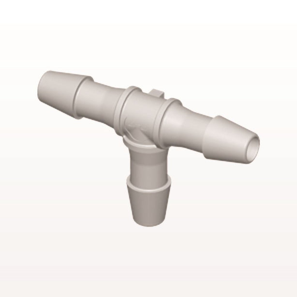 T Connector, Barbed, Natural, 100/Bag - Fits 3/32 inch ID Tubing (0.094 inch, 2.38 mm) - HT3