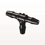T Connector, Barbed, Black, 100/Bag - Fits 1/8 inch ID Tubing (0.125 inch, 3.18 mm) - HT431
