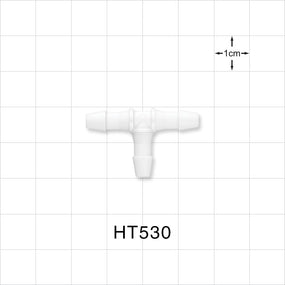 T Connector, Barbed, White, 100/Bag - Fits 5/32 inch ID Tubing (0.156 inch, 3.97 mm) - HT530