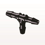 T Connector, Barbed, Black, 100/Bag - Fits 5/32 inch ID Tubing (0.156 inch, 3.97 mm) - HT531