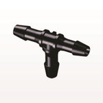 T Connector, Barbed, Black, 100/Bag - Fits 3/16 inch ID Tubing (0.188 inch, 4.76 mm) - HT631
