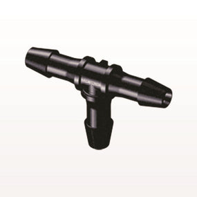 T Connector, Barbed, Black, 100/Bag - Fits 3/16 inch ID Tubing (0.188 inch, 4.76 mm) - HT631