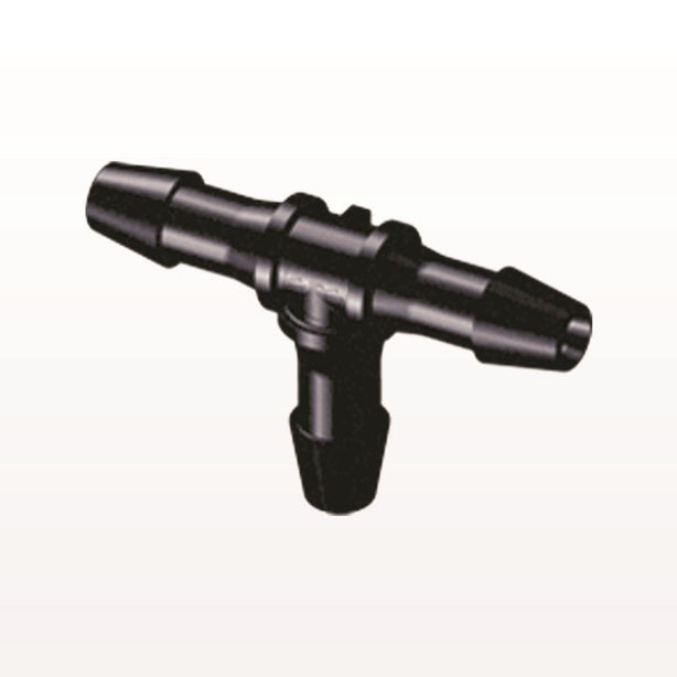 T Connector, Barbed, Black, 100/Bag - Fits 3/16 inch ID Tubing (0.188 inch, 4.76 mm) - HT631