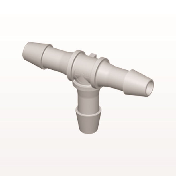 T Connector, Barbed, Natural, 100/Bag - Fits 3/16 inch ID Tubing (0.188 inch, 4.76 mm) - HT6