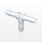 T Connector, Barbed, White, 100/Bag - Fits 1/4 inch ID Tubing (0.25 inch, 6.35 mm) - HT830