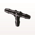 T Connector, Barbed, Black, 100/Bag - Fits 1/4 inch ID Tubing (0.25 inch, 6.35 mm) - HT831
