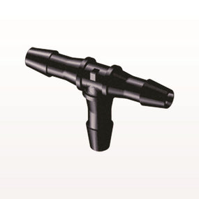 T Connector, Barbed, Black, 100/Bag - Fits 1/4 inch ID Tubing (0.25 inch, 6.35 mm) - HT831
