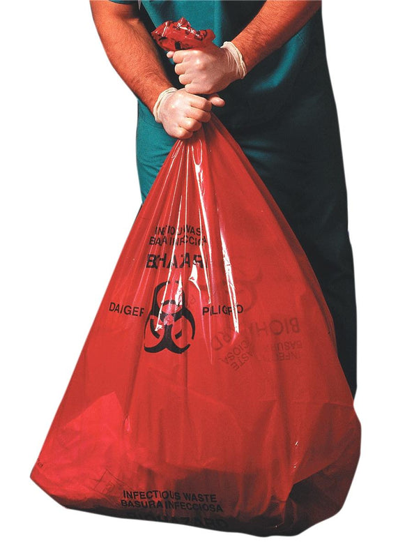 Heritage Bag Low-Density Printed Biohazard Flat Can Liners A6639PR - 150.0 Each