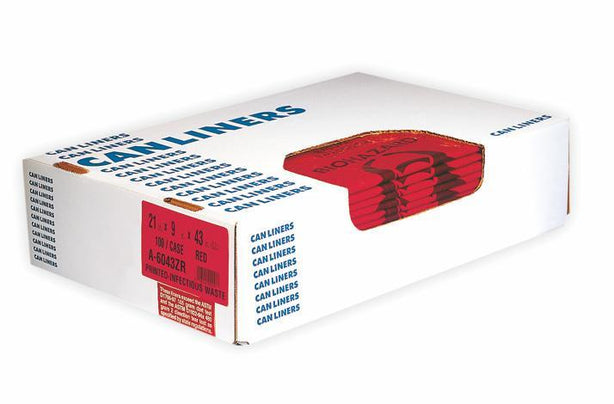 Heritage Bag Printed Red Healthcare Rolled Liners A6639ZR - 100.0 Each