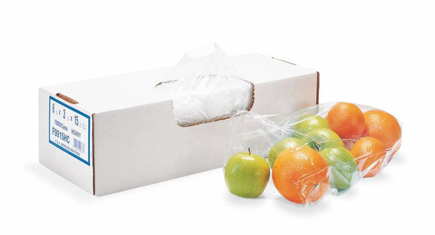 Heritage Clear Food Bag, 6" x 3" x 15", 0.70 Mil - F0915RC - 1000 Each