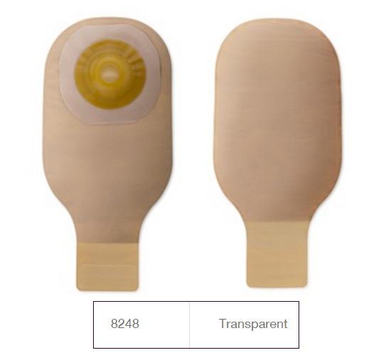 Hollister Single-Piece Drain Ostomy Premier One Piece Drainable Cut-to-Fit Convex Pouch, Transparent, 1-1/2" Stoma - 8248 - 5 Each