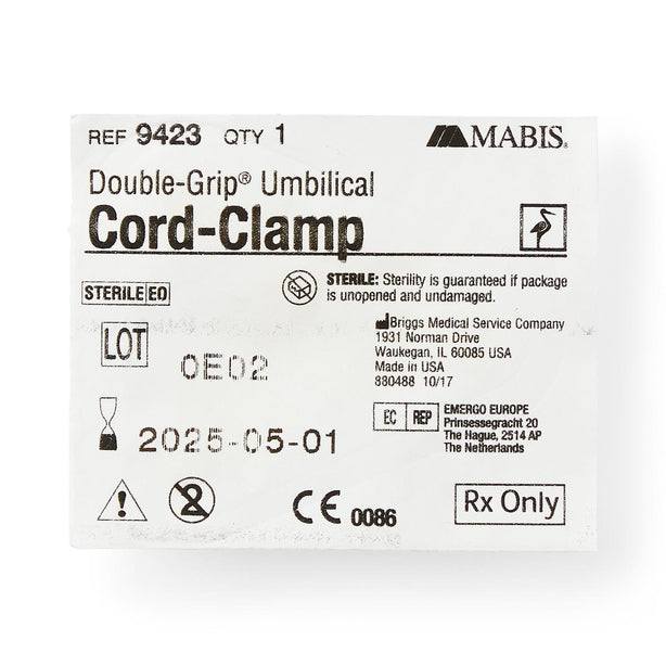 Briggs Double-Grip Umbilical Cord Clamp, Sterile - 9423 - 1 Each