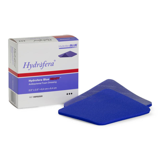 Hydrofera Blue Ready Antibacterial Foam Wound Dressing, 2.5" x 2.5" (6.4 cm x 6.4 cm) - HBRS2520 - 1 Each