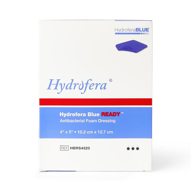 Hydrofera Blue Ready Antibacterial Foam Wound Dressing, 4" x 5" (10.2 cm x 12.7 cm) - HBRS4520 - 10 Each