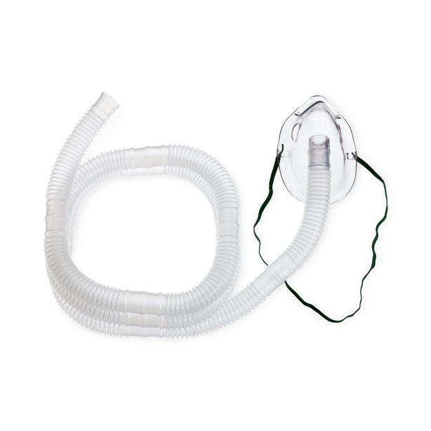 Teleflex Medical Medline Hudson RCI Aerosol Mask with 6' Corrugated Tubing, Elongated, Adult - 1385 - 50 Each