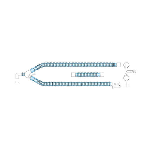 72" Dual-Limb Adult Conventional Ventilator Circuit with Humidifier Limb, Medline Hudson Rci Nonheated - 1608 - 10 Each