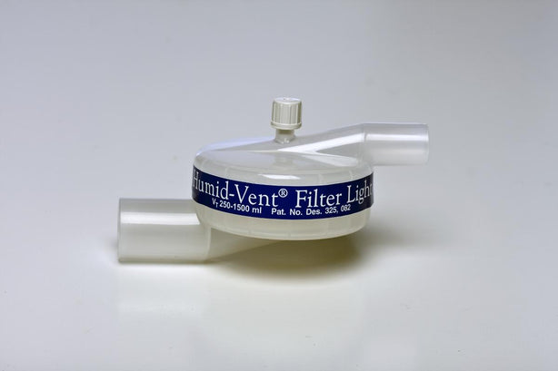 Teleflex Medical Humid-Vent HME Heat and Moisture Exchanger with Filter and Port, Light Humid Vent, Straight - 19932 - 20 Each