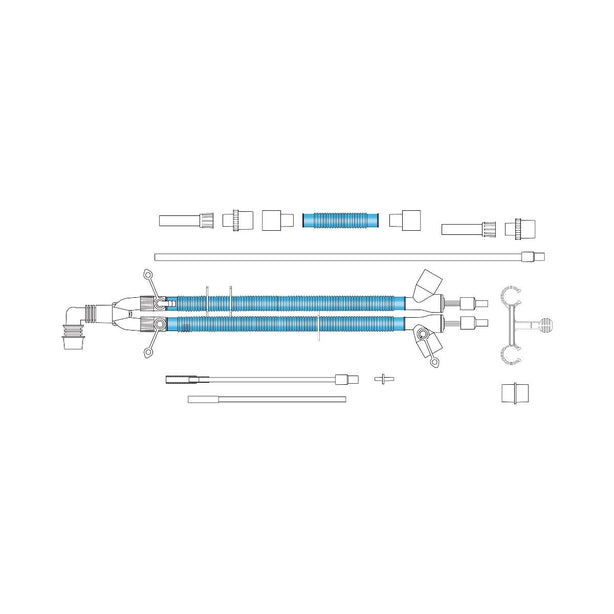 Heated Wire Circuit with Humidifier Limb, Dual Heated Limbs, Pressure-Monitoring Tubing, Dual-Limb Pediatric, 60", Medline Hudson Rci - 780-24 - 20 Each