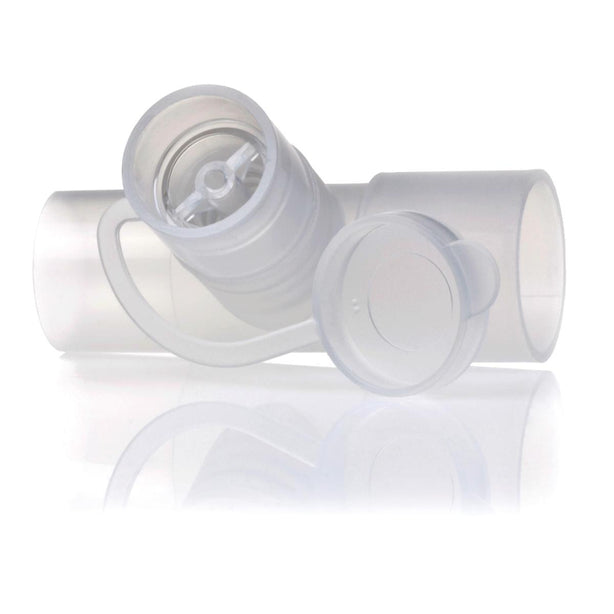Teleflex Medical Medline Hudson RCI One-Way Valves and Tees Valved Nebtee, 22mm O. D. x 18mm I. D. x 22mm I. D. Connections, In-Line, Fits Most Small-Volume Nebulizers - RHO743U - 1 Each