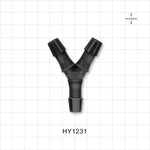 Y Connector, Barbed, Black, 100/Bag - Fits 3/8 inch ID Tubing (0.375 inch, 9.53 mm) - HY1231