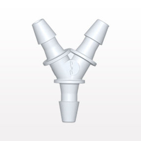 Y Connector, Barbed, White, 100/Bag - Fits 1/16 inch ID Tubing (0.063 inch, 1.59 mm) - HY230