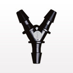 Y Connector, Barbed, Black, 100/Bag - Fits 1/16 inch ID Tubing (0.063 inch, 1.59 mm) - HY231