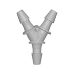 Y Connector, Barbed, Natural, 100/Bag - Fits 1/16 inch ID Tubing (0.063 inch, 1.59 mm) - HY2