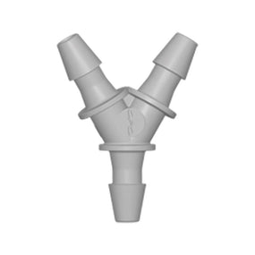 Y Connector, Barbed, Natural, 100/Bag - Fits 1/16 inch ID Tubing (0.063 inch, 1.59 mm) - HY2
