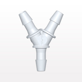 Y Connector, Barbed, White, 100/Bag - Fits 3/32 inch ID Tubing (0.094 inch, 2.38 mm) - HY330