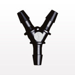 Y Connector, Barbed, Black, 100/Bag - Fits 3/32 inch ID Tubing (0.094 inch, 2.38 mm) - HY331