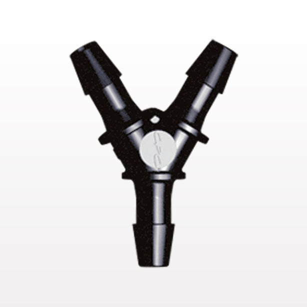 Y Connector, Barbed, Black, 100/Bag - Fits 3/32 inch ID Tubing (0.094 inch, 2.38 mm) - HY331