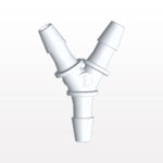 Y Connector, Barbed, White, 100/Bag - Fits 1/8 inch ID Tubing (0.125 inch, 3.18 mm) - HY430