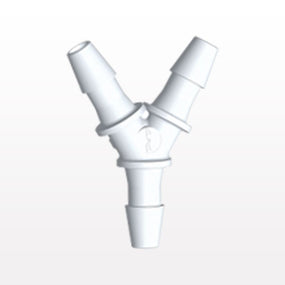 Y Connector, Barbed, White, 100/Bag - Fits 1/8 inch ID Tubing (0.125 inch, 3.18 mm) - HY430