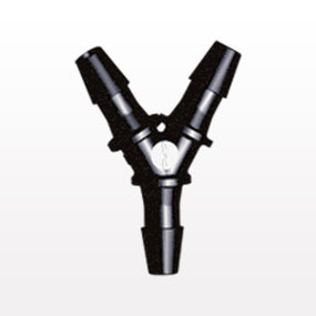 Y Connector, Barbed, Black, 100/Bag - Fits 1/8 inch ID Tubing (0.125 inch, 3.18 mm) - HY431