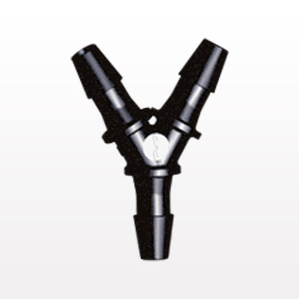 Y Connector, Barbed, Black, 100/Bag - Fits 1/8 inch ID Tubing (0.125 inch, 3.18 mm) - HY431