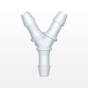 Y Connector, Barbed, White, 100/Bag - Fits 3/16 inch ID Tubing (0.188 inch, 4.76 mm) - HY630
