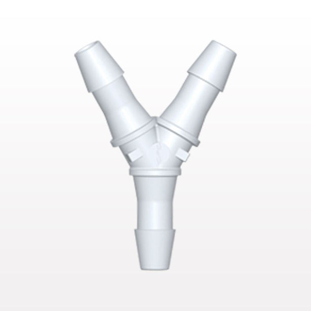 Y Connector, Barbed, White, 100/Bag - Fits 1/4 inch ID Tubing (0.25 inch, 6.35 mm) - HY830