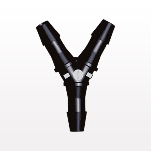 Y Connector, Barbed, Black, 100/Bag - Fits 1/4 inch ID Tubing (0.25 inch, 6.35 mm) - HY831
