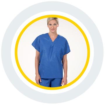 Icp Medical Disposable Comfort Pediatric Scrub Set, Blue, Size S - RR-4000S - 50 Each