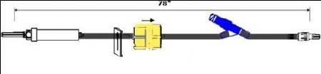 ICU Medical Primary IV Administration Set ICU Gravity 1 Port 20 Drops / mL Drip Rate 78 Inch Tubing - Case of 25 - B9801-CS