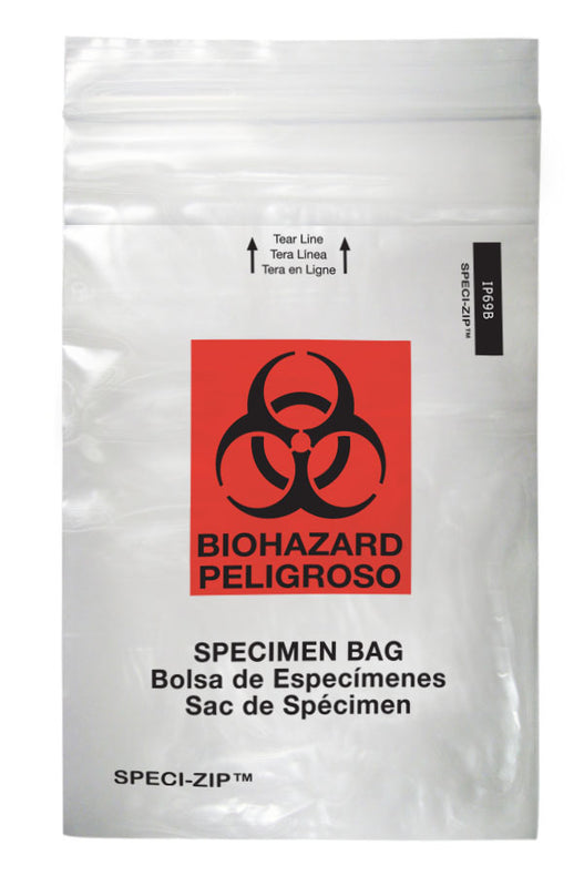 Speci-Zip Reclosable Colored Biohazard Bags - IP69B - 1000 Each - MDL-IGLIP69B