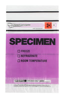 Inteplast Biohazard TearZone Lab Guard Specimen Bag with Tear Zone, 3-Wall, Bio Symbol, 6" x 9", Purple - MGTZ69PUR - 1000 Each