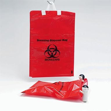 Inteplast UFDD1114 Biohazard Bag for Dressing Disposal, 11" x 15", Red - MDL-IGLIPUFDD1114 - 500 Each