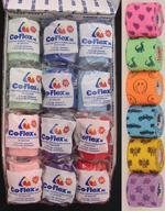 Tetra Medical CoFlex Self-Adherent Cohesive Bandage, Nonsterile, Rainbow, 2" x 5 yd. - 52RB-LF - 36 Each