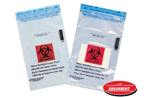 Clear 3 Wall Double Pocket Biohazard Bag - UF95-600BIO - 1000 Each - MDL-INGUF95600BIO