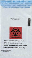 Clear 3 Wall Double Pocket Biohazard Bag - UF95-600BIO - 100 Each - MDL-INGUF9560BIOZ