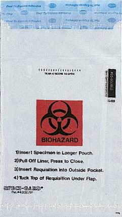 Clear 3 Wall Double Pocket Biohazard Bag - UF95-600BIO - 100 Each - MDL-INGUF9560BIOZ