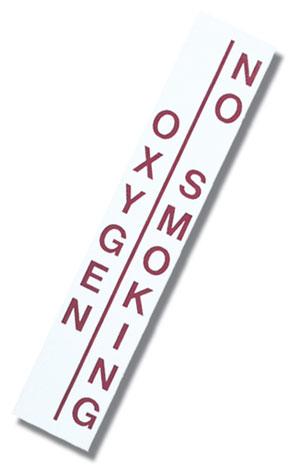 Magnetic "Oxygen/No Smoking" Sign - BE 354 - 10 Each - MDL-INSBE354