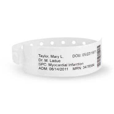 CARESFIELD Plastic/Poly Alert Adult Wristbands 84524 500 Each - MDL-IQC84524